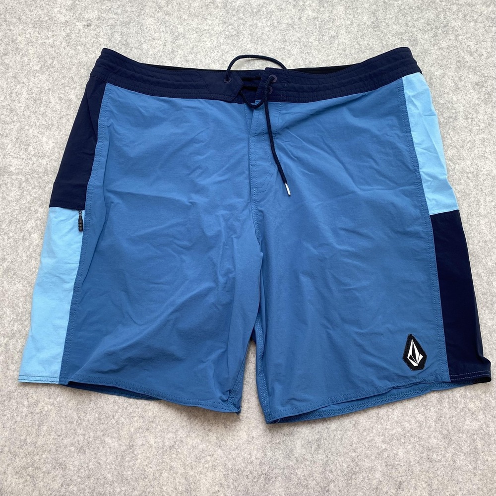 Volcom Liberators Mens 38 Blue Colorblock Board Shorts Swim Trunks A0812304